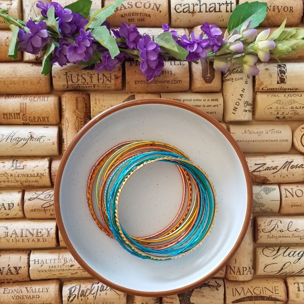 Colorful Slim Bangle Set